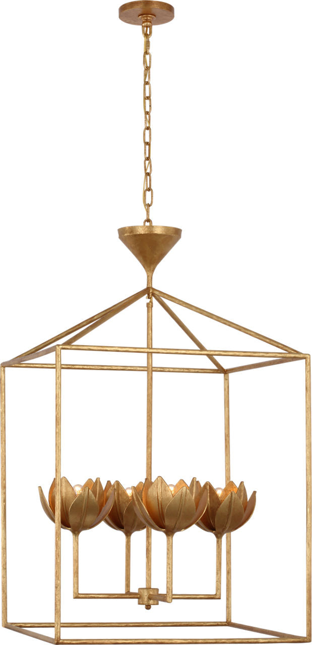 Alberto Large Open Cage Lantern | Antique Gold Leaf