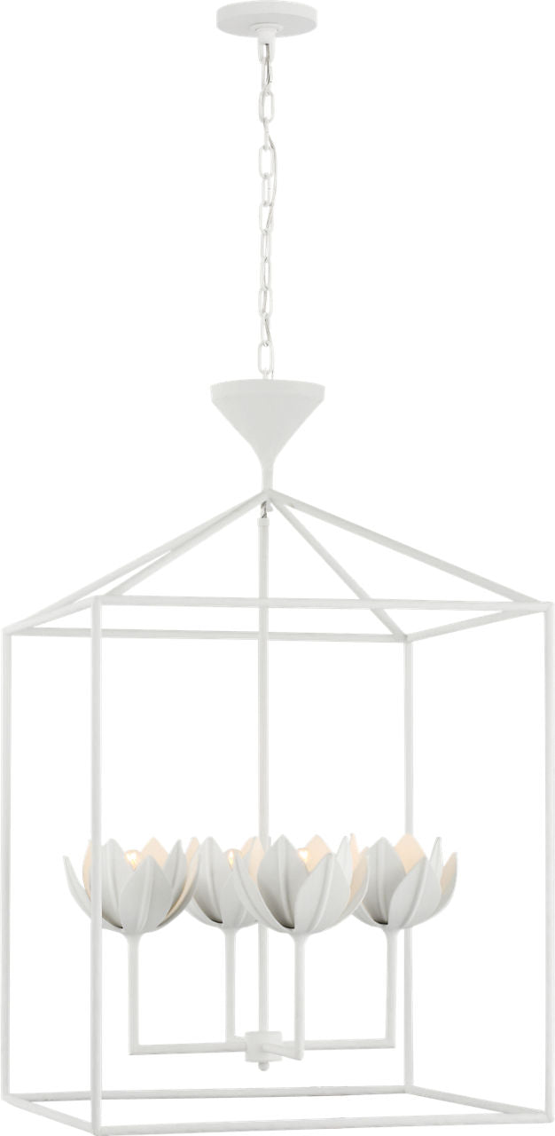 Alberto Large Open Cage Lantern | Plaster White