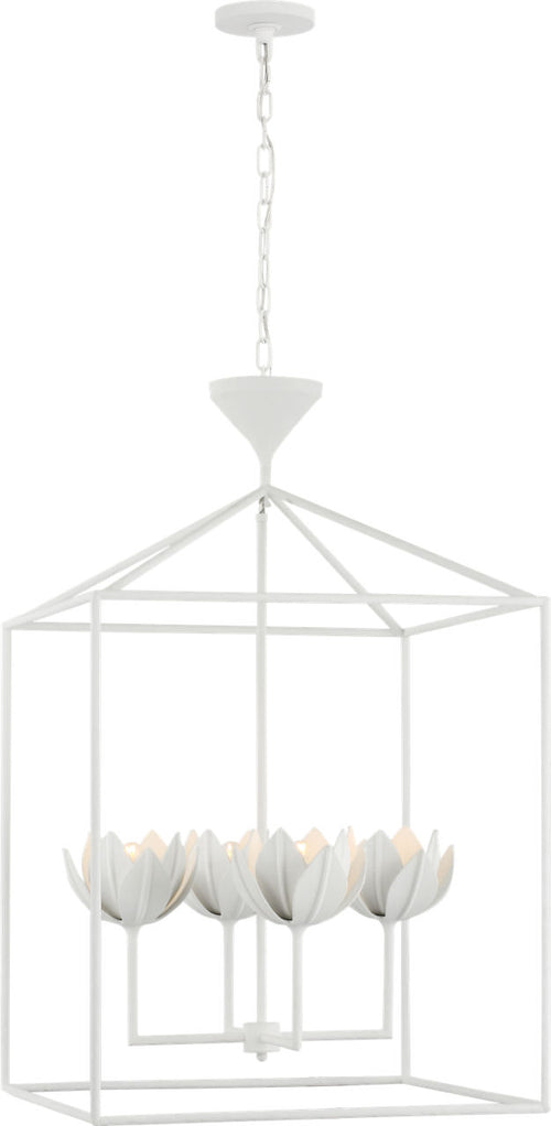 Alberto Large Open Cage Lantern | Plaster White
