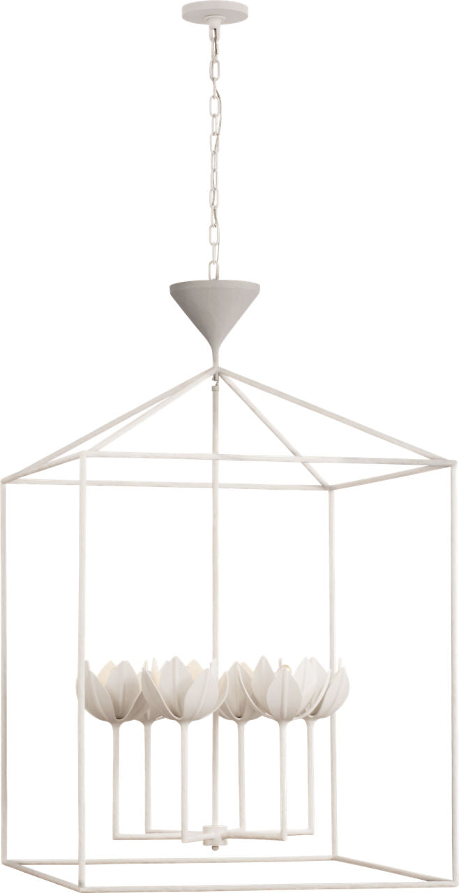 Alberto Extra Large Open Cage Lantern | Plaster White