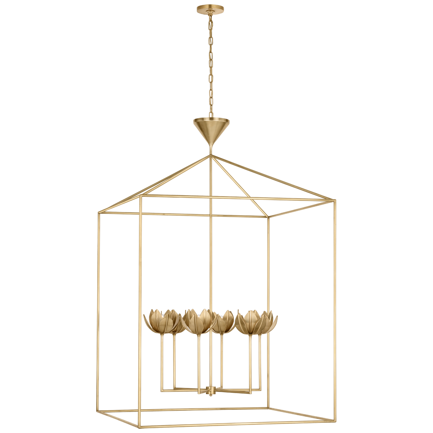 Alberto Grade Open Cage Lantern | Antique-Burnished Brass