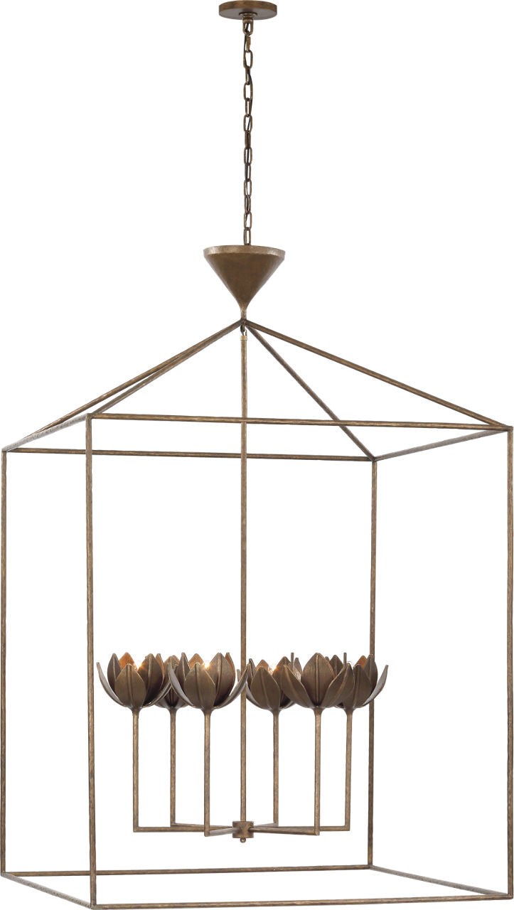Alberto Grande Open Cage Lantern | Antique Bronze Leaf