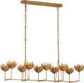 Alberto Large Linear Chandelier | Antique Gold Leaf