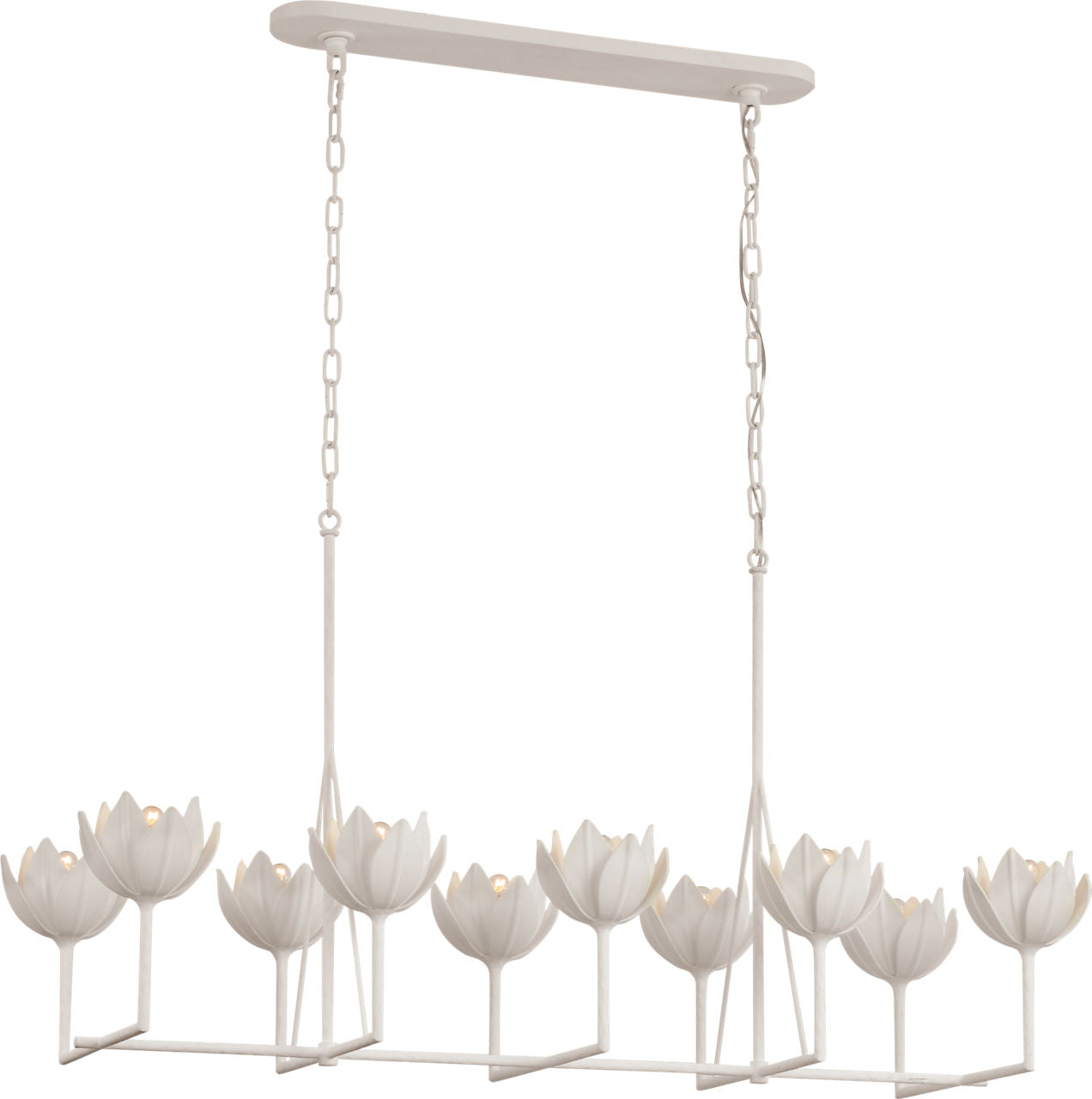 Alberto Large Linear Chandelier | Plaster White