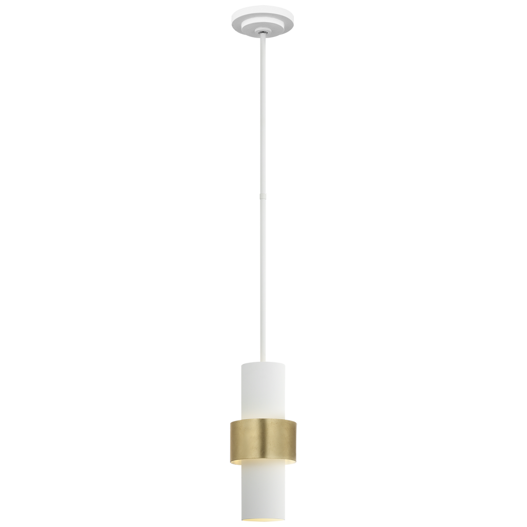 Chalmette 6" Layered Pendant | Plaster White and Gild