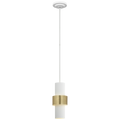 Chalmette 6" Layered Pendant | Plaster White and Gild