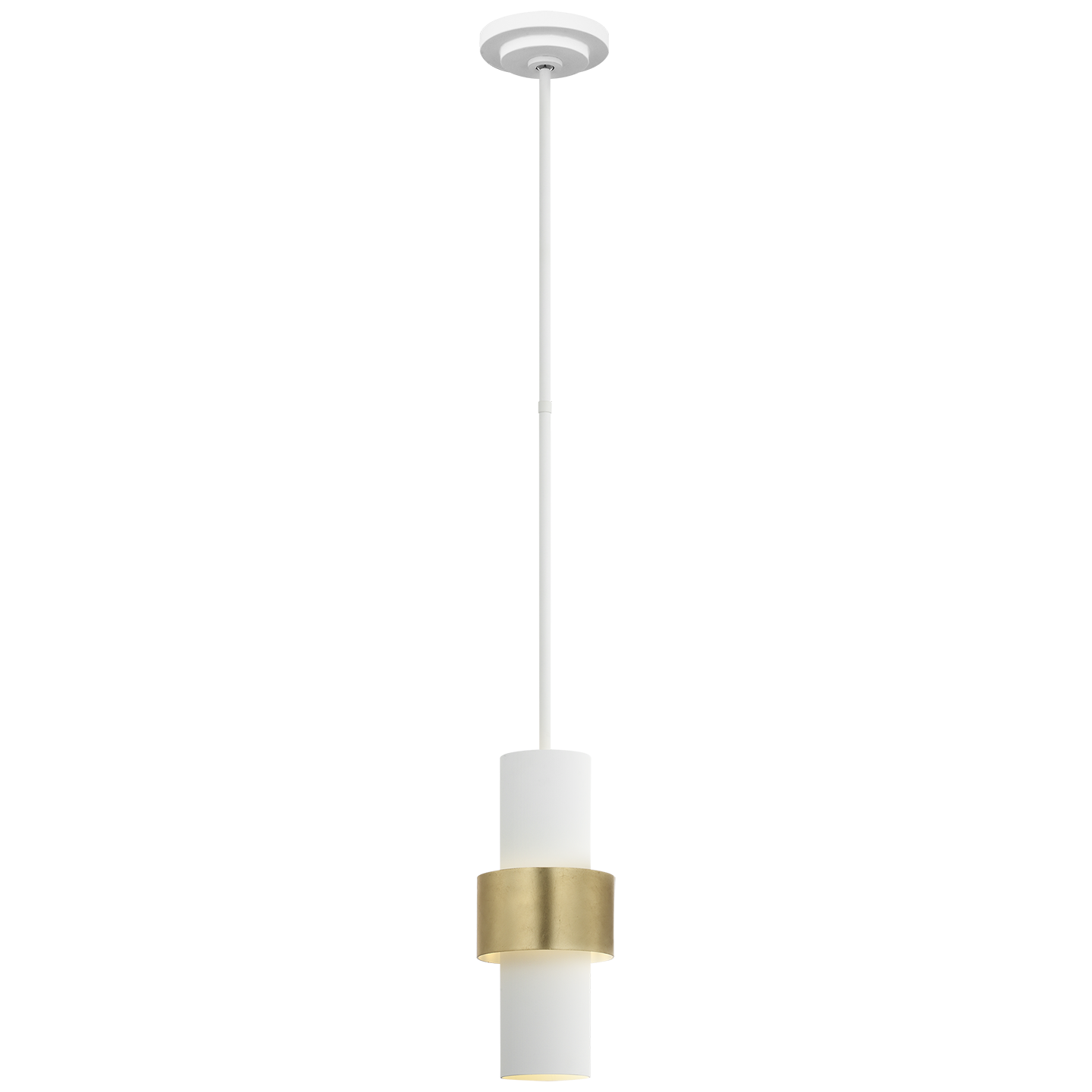 Chalmette 6" Layered Pendant | Plaster White and Gild