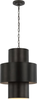 Chalmette 16" Layered Pendant | Aged Iron
