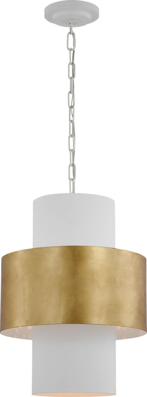 Chalmette 16" Layered Pendant | Plaster White and Gild