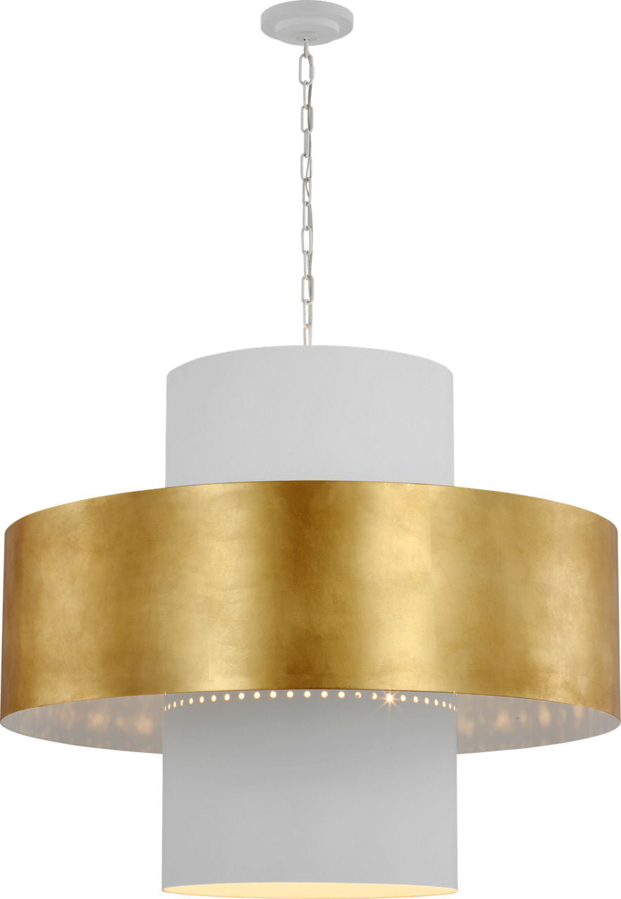 Chalmette 38" Layered Pendant | Plaster White and Gild