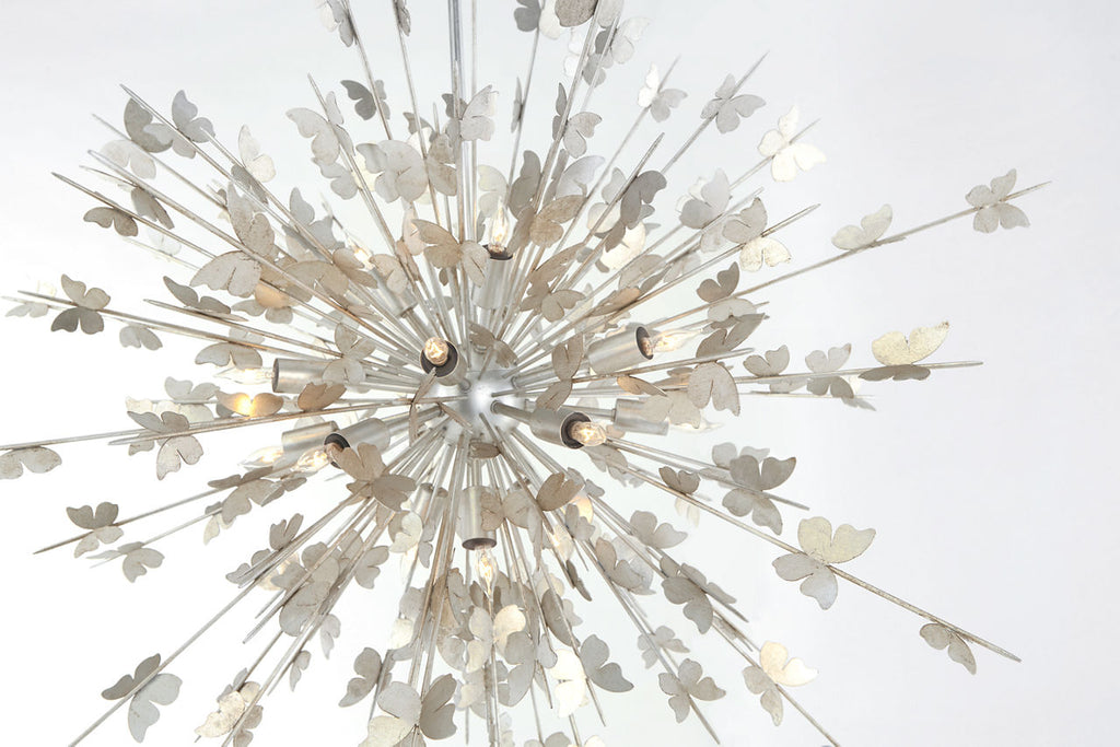 Farfalle Large Chandelier | Burnished Silver Leaf