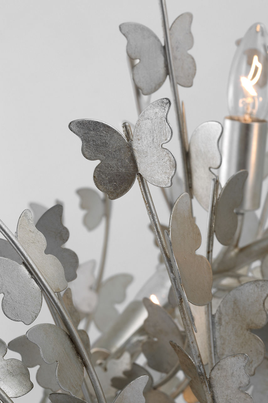 Farfalle Large Linear Chandelier | Burnished Silver Leaf