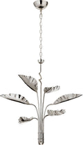 Dumaine Medium Pierced Leaf Chandelier | Polished Nickel