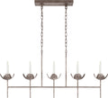 Illana Large Linear Chandelier | Burnished Silver Leaf