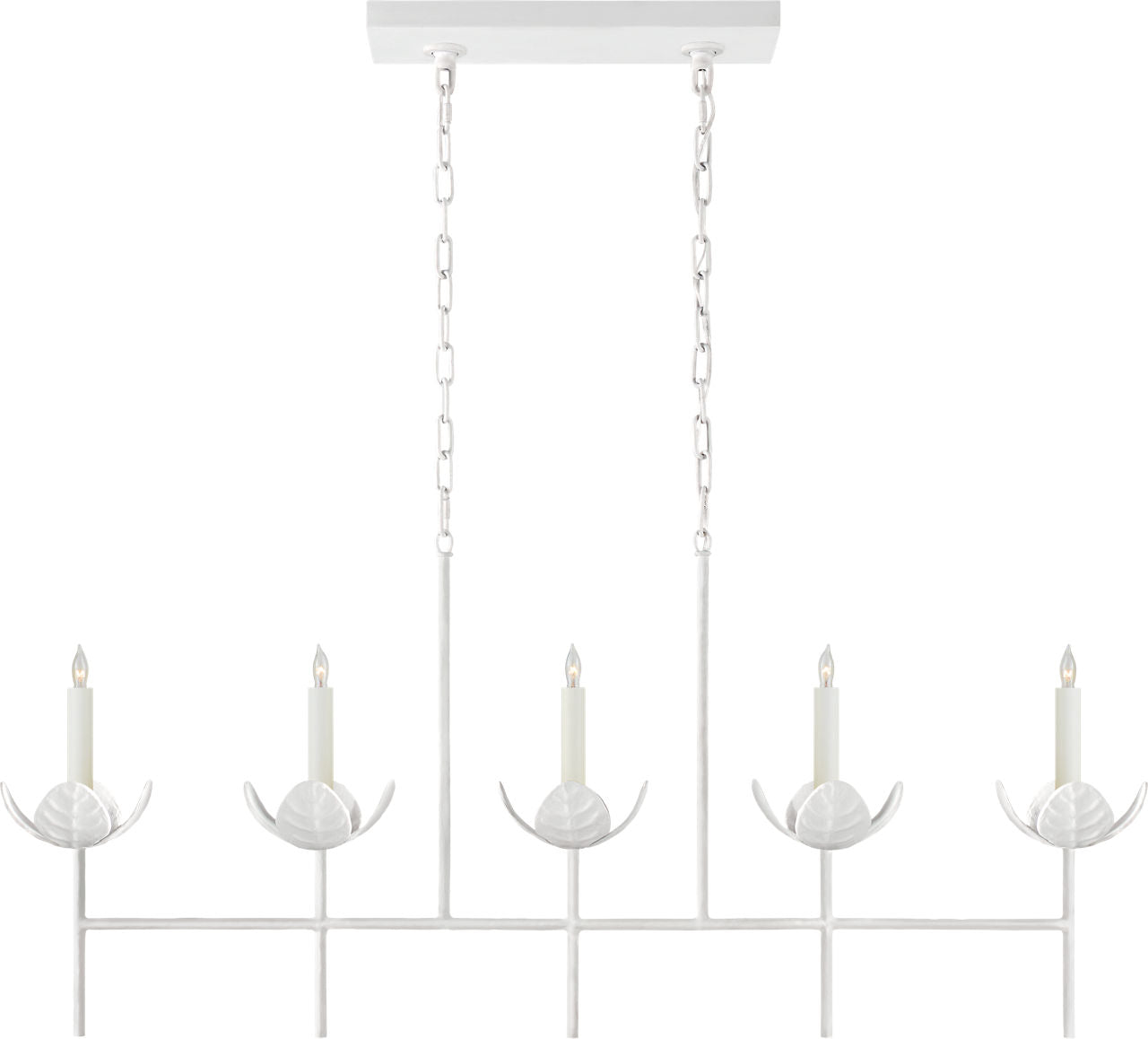 Illana Large Linear Chandelier | Plaster White