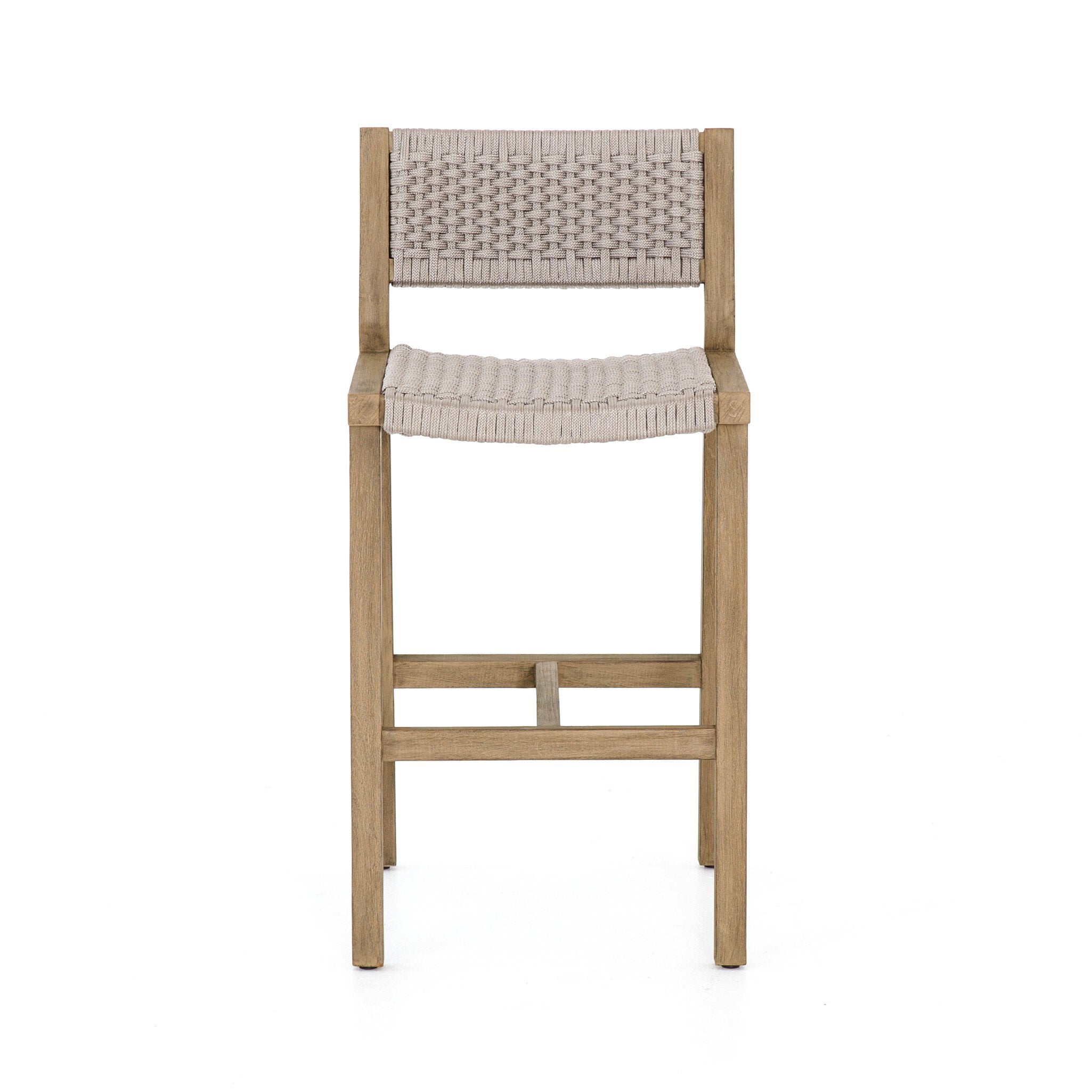 Delano Outdoor Bar Stool - Thick Grey Rope | Washed Brown
