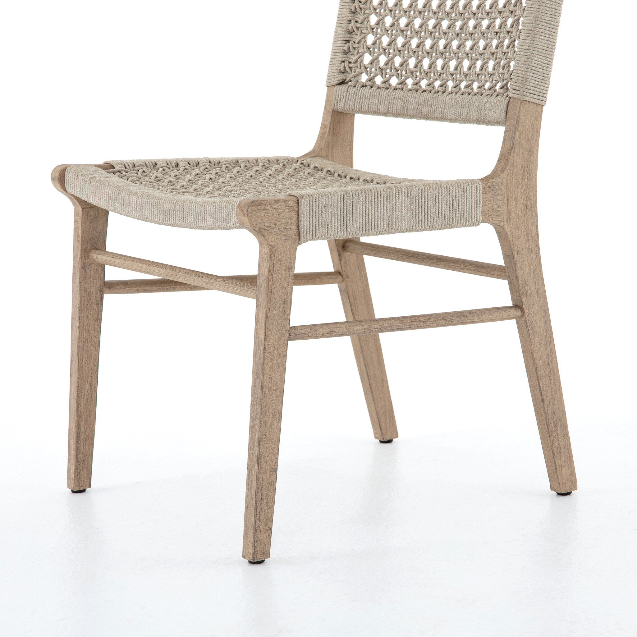 Delmar Outdoor Dining Chair - Ivory Rope | Washed Brown