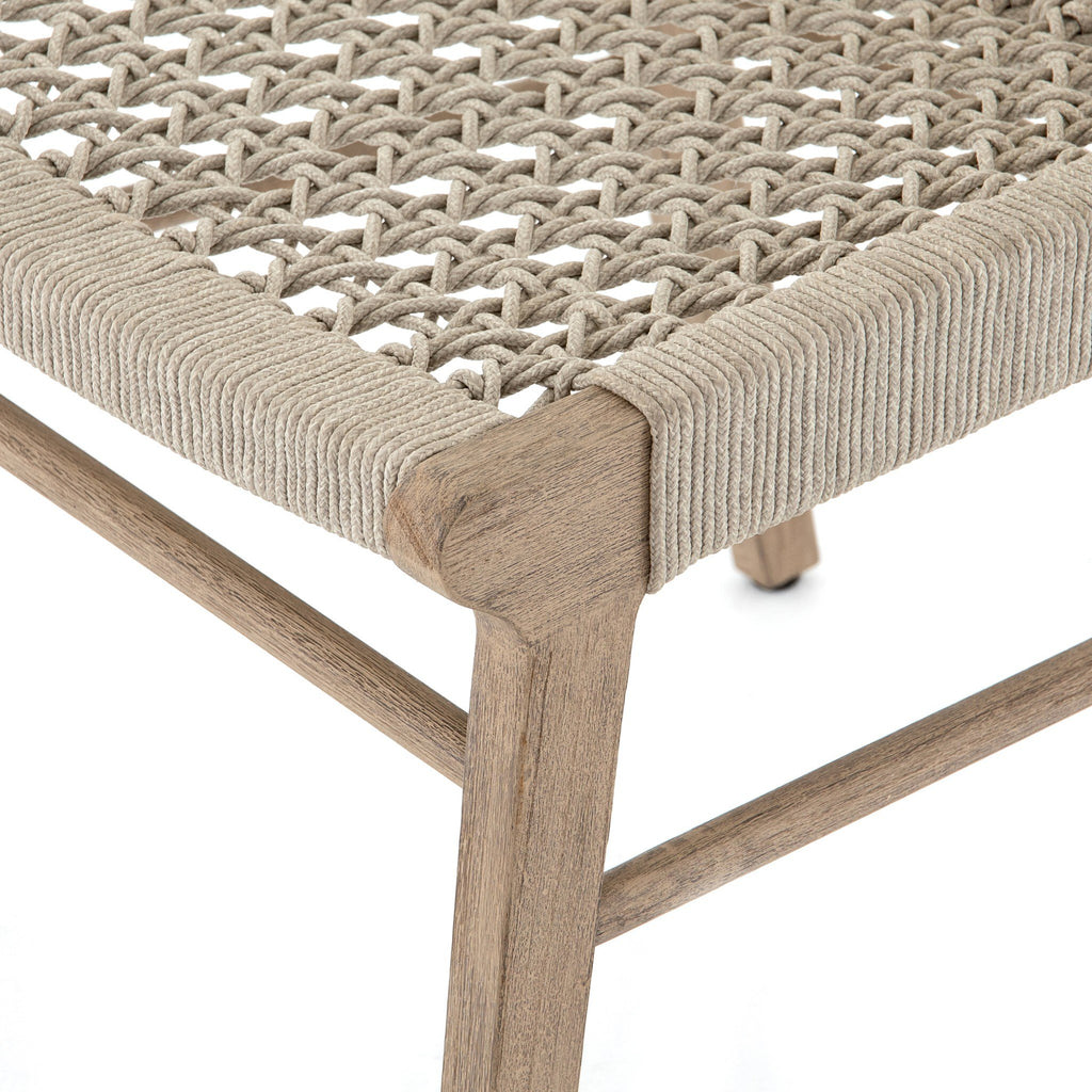 Delmar Outdoor Dining Chair - Ivory Rope | Washed Brown