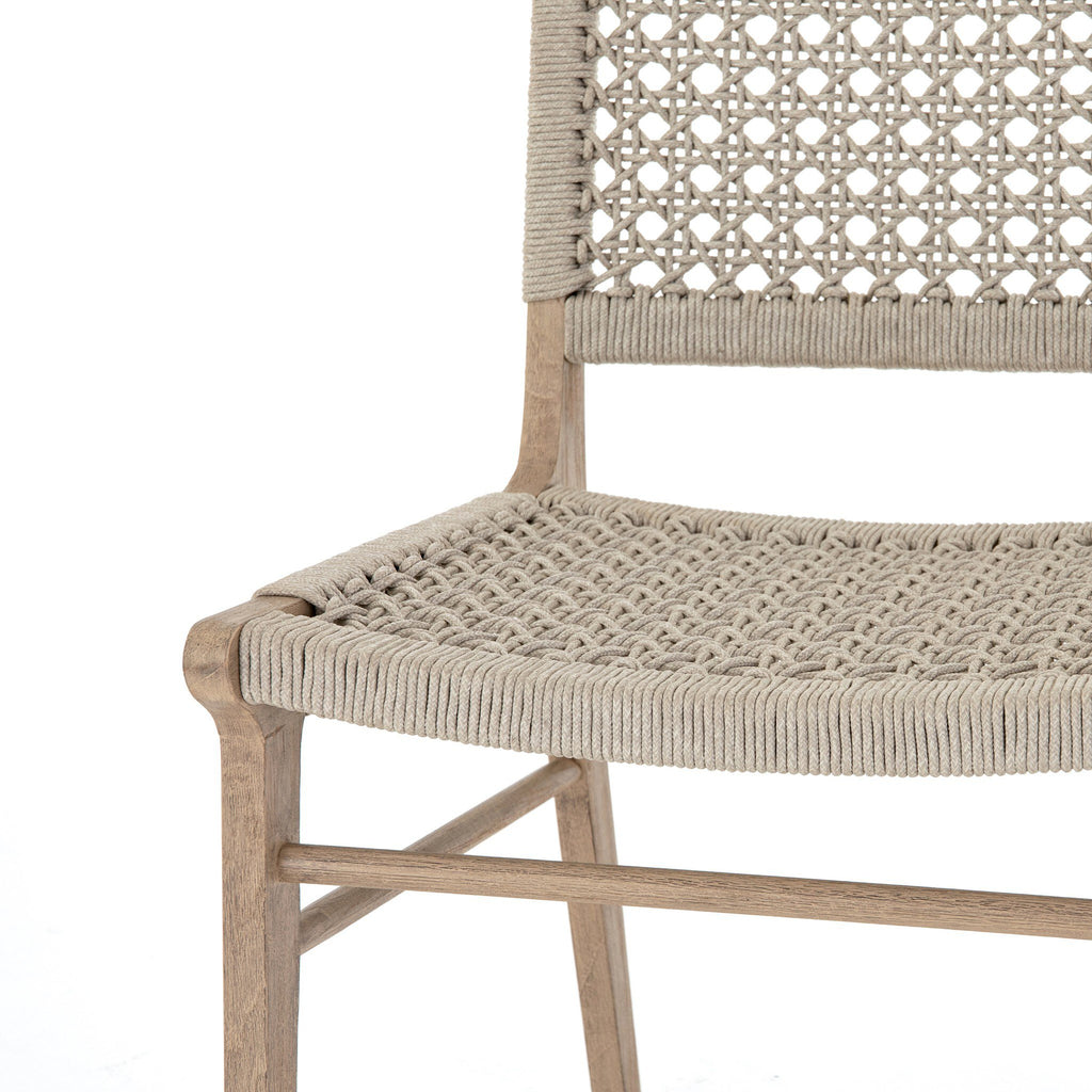 Delmar Outdoor Dining Chair - Ivory Rope | Washed Brown