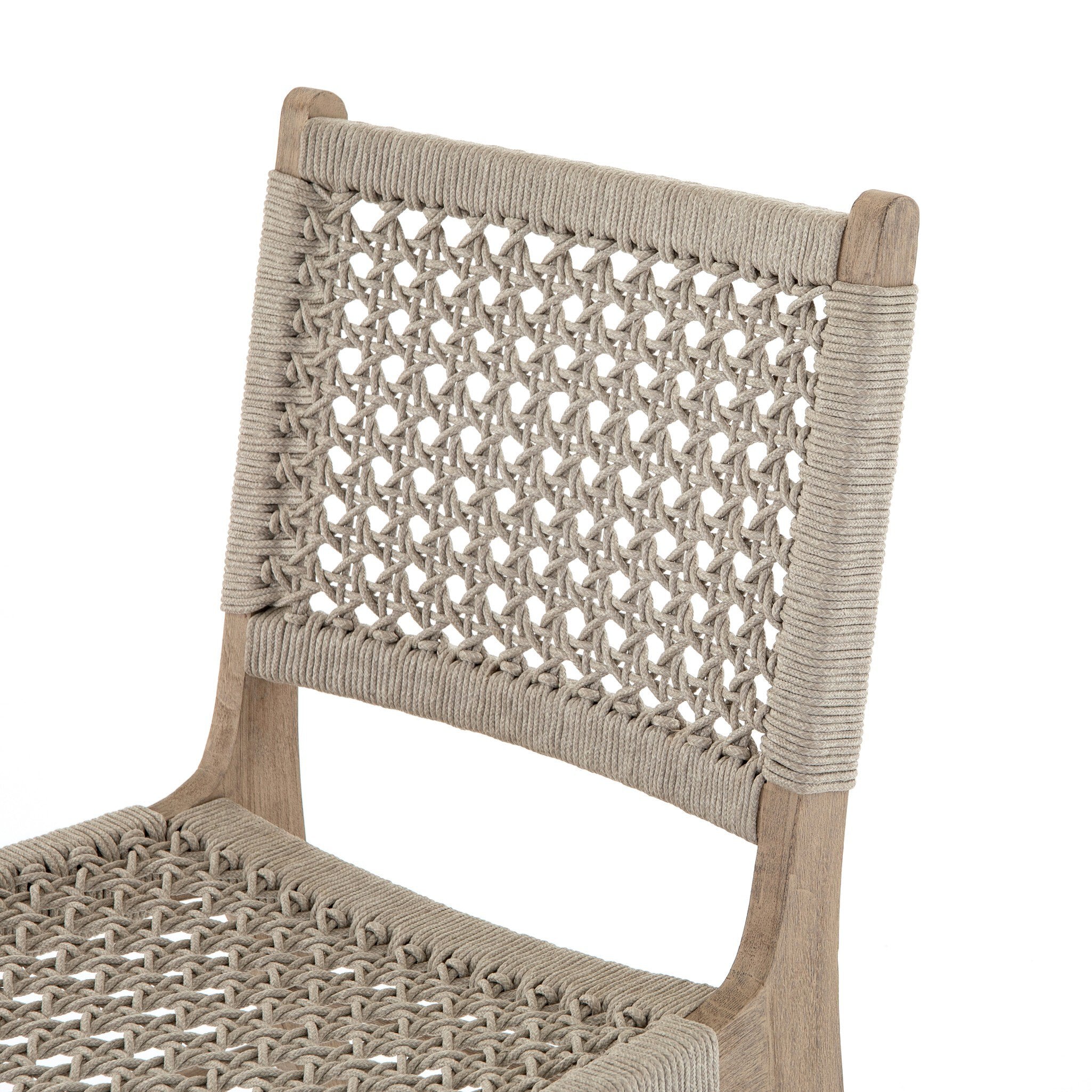 Delmar Outdoor Dining Chair - Ivory Rope | Washed Brown
