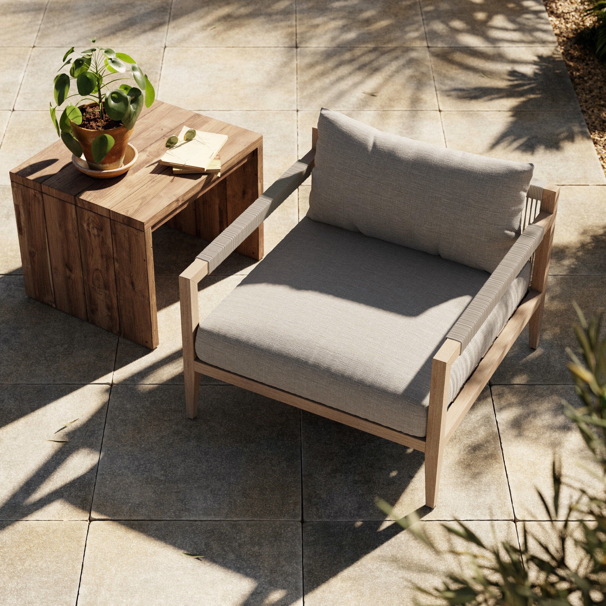 Sherwood Outdoor Chair, Washed Brown - Venao Grey