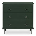Reagan 3 Drawer Nightstand Deep Green