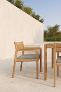 Jack Outdoor Dining Chair | Teak | Mocha Fabric | With Arms