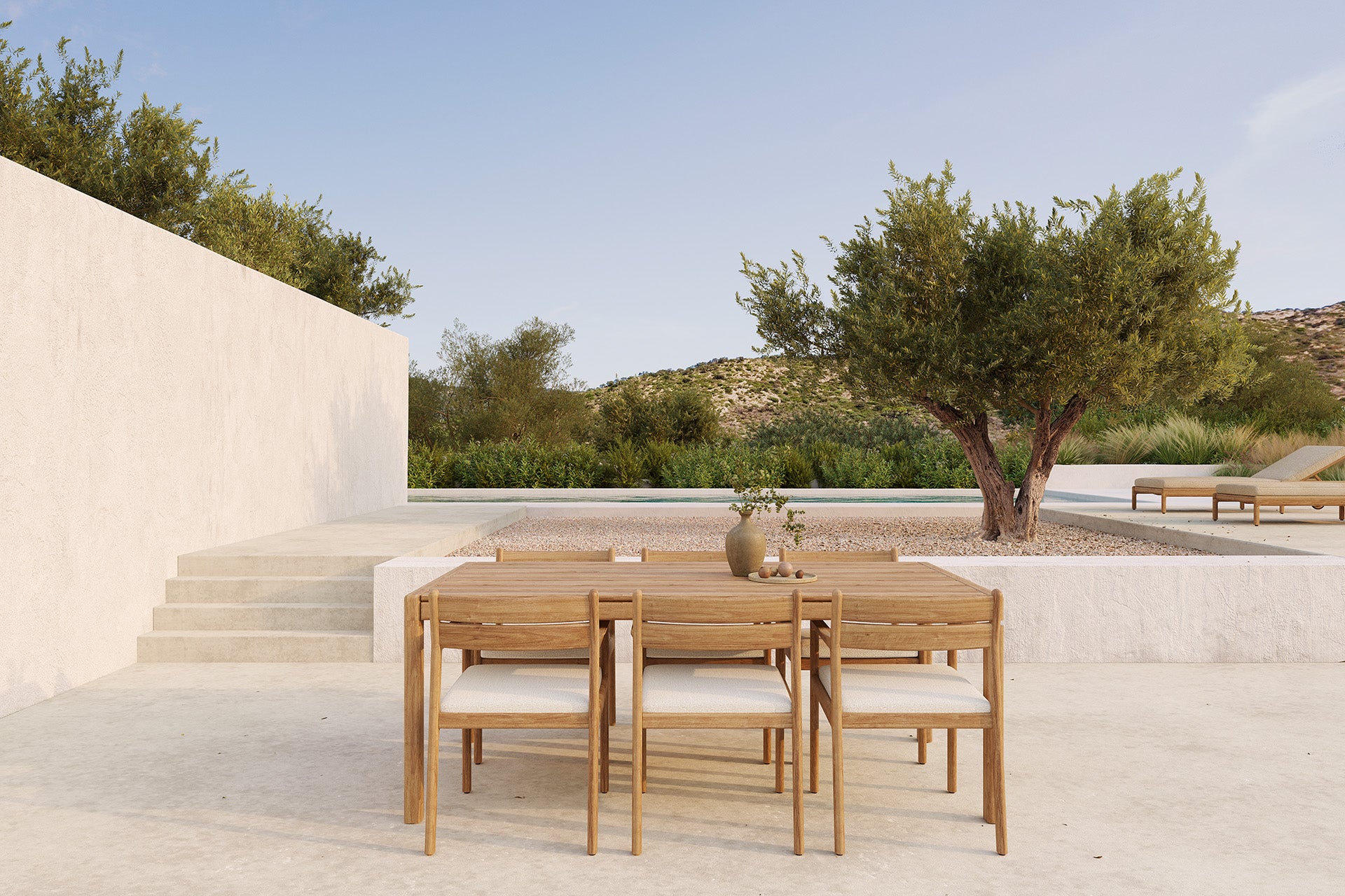 Jack Outdoor Dining Chair | Teak | Off White Fabric | With Arms