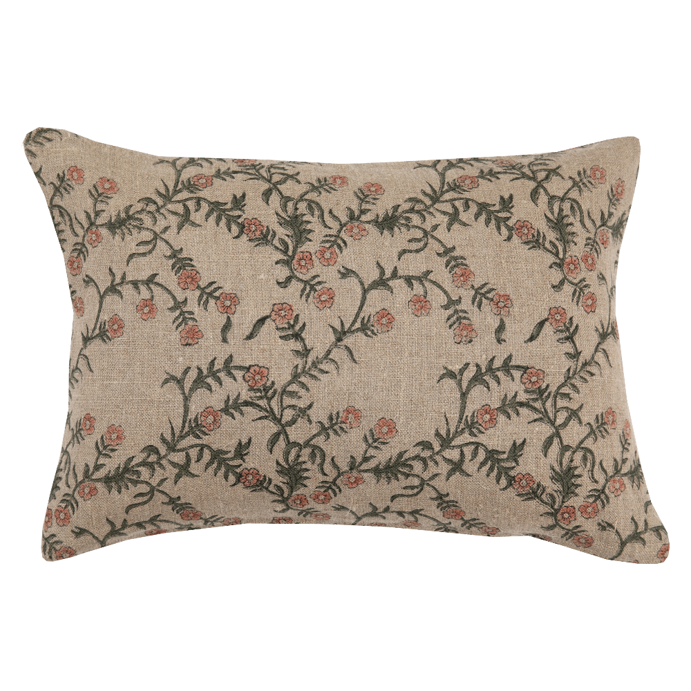 Jaimala Coral on Natural Pillow
