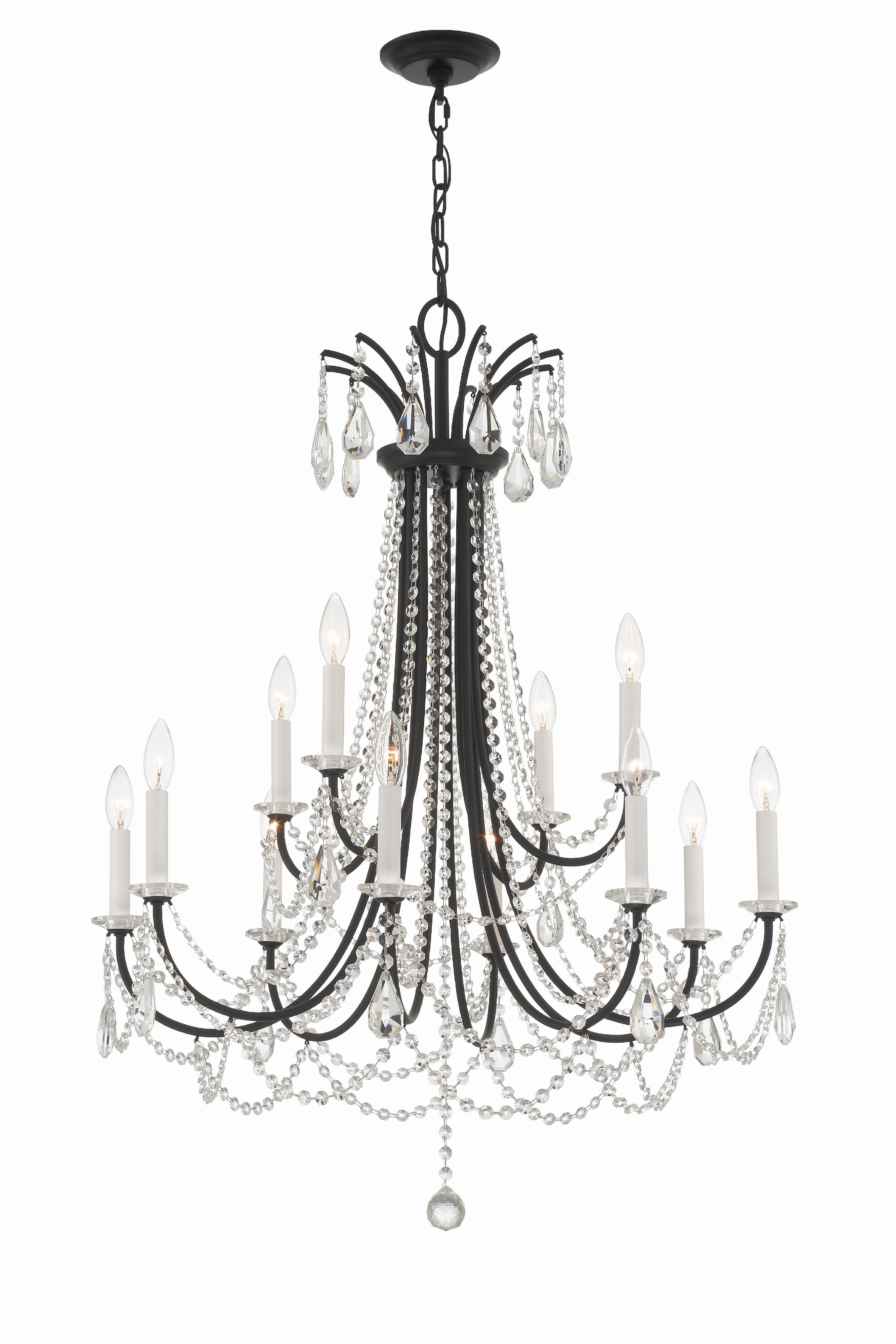 Karrington 30'' Matte Black Chandelier