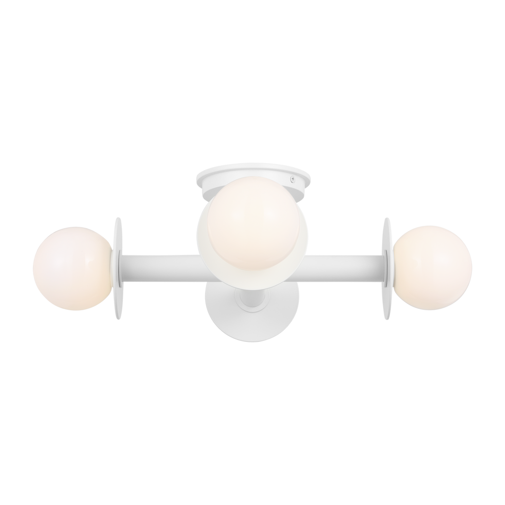 Nodes Semi-Flush Mount Matte White