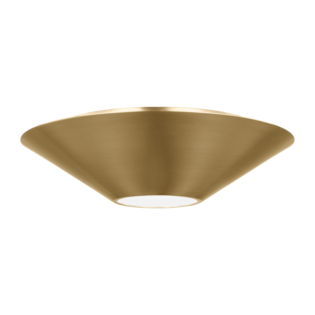 Echo Medium Flush Mount and Sconce Burnished Brass Bulbs Inc