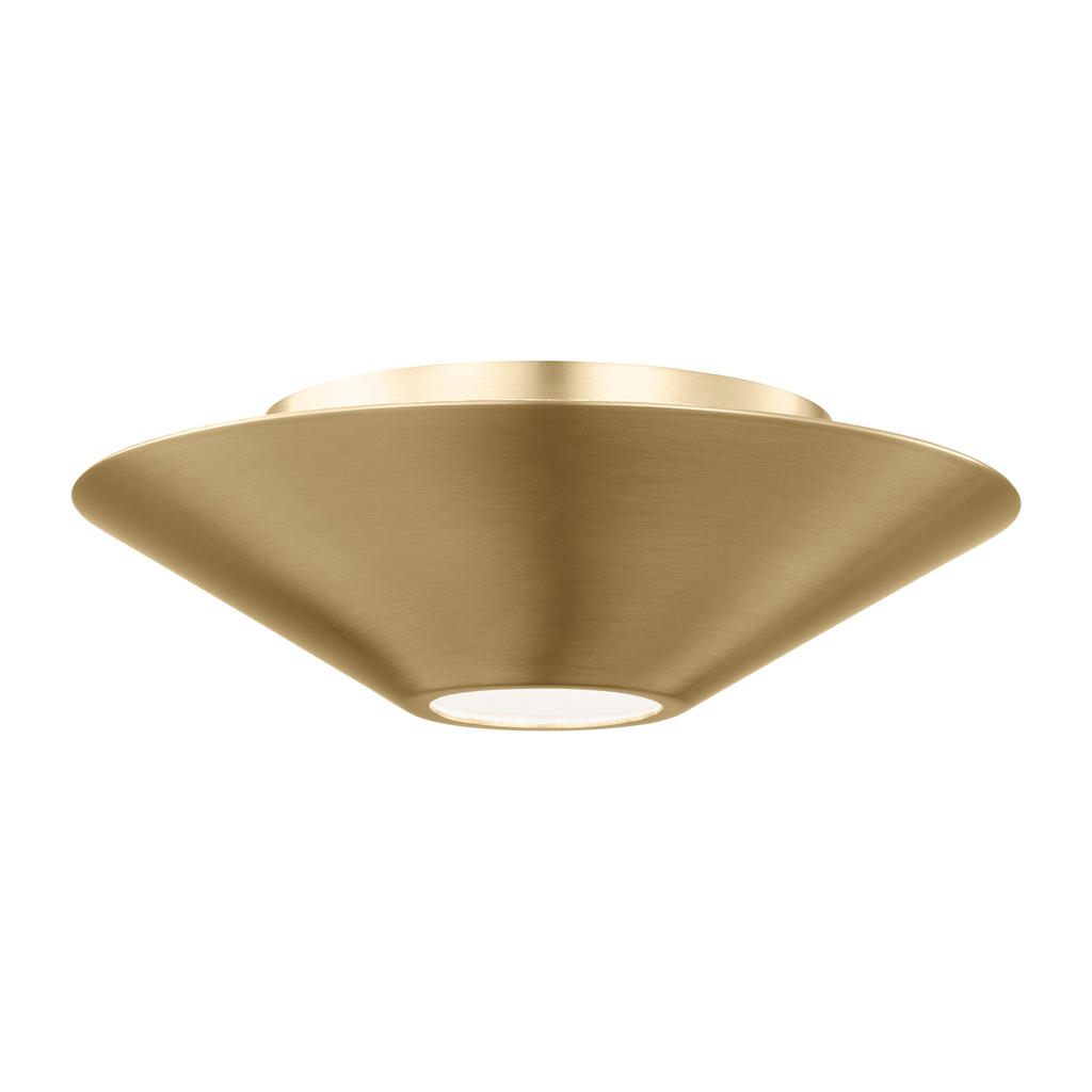 Echo Small Flush Mount and Sconce Burnished Brass Bulbs Inc