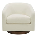 Oscy Swivel Chair Faux Shearling White