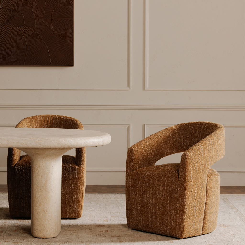 Barrow Rolling Dining Chair Amber Glow