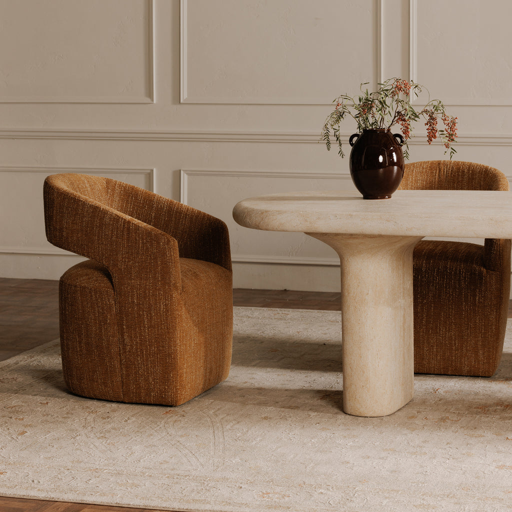 Barrow Rolling Dining Chair Amber Glow