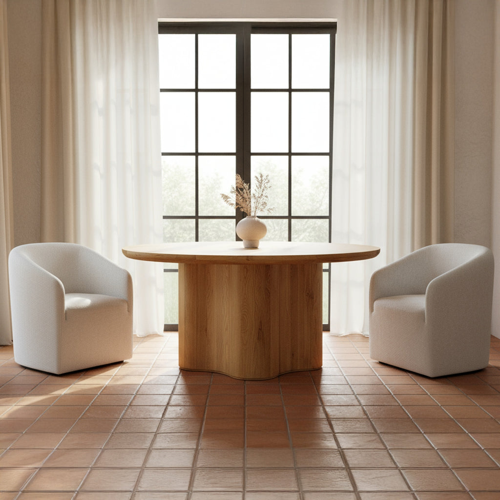 Sandy Rolling Dining Chair Off White