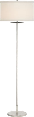 Walker Medium Floor Lamp | Burnished Silver Leaf | Cream Linen Shade