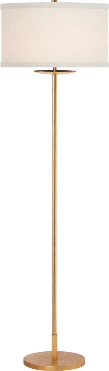Walker Medium Floor Lamp | Gild | Cream Linen Shade