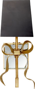 Ellery Gros-Grain Bow Small Sconce | Soft Brass | Matte Black Shade