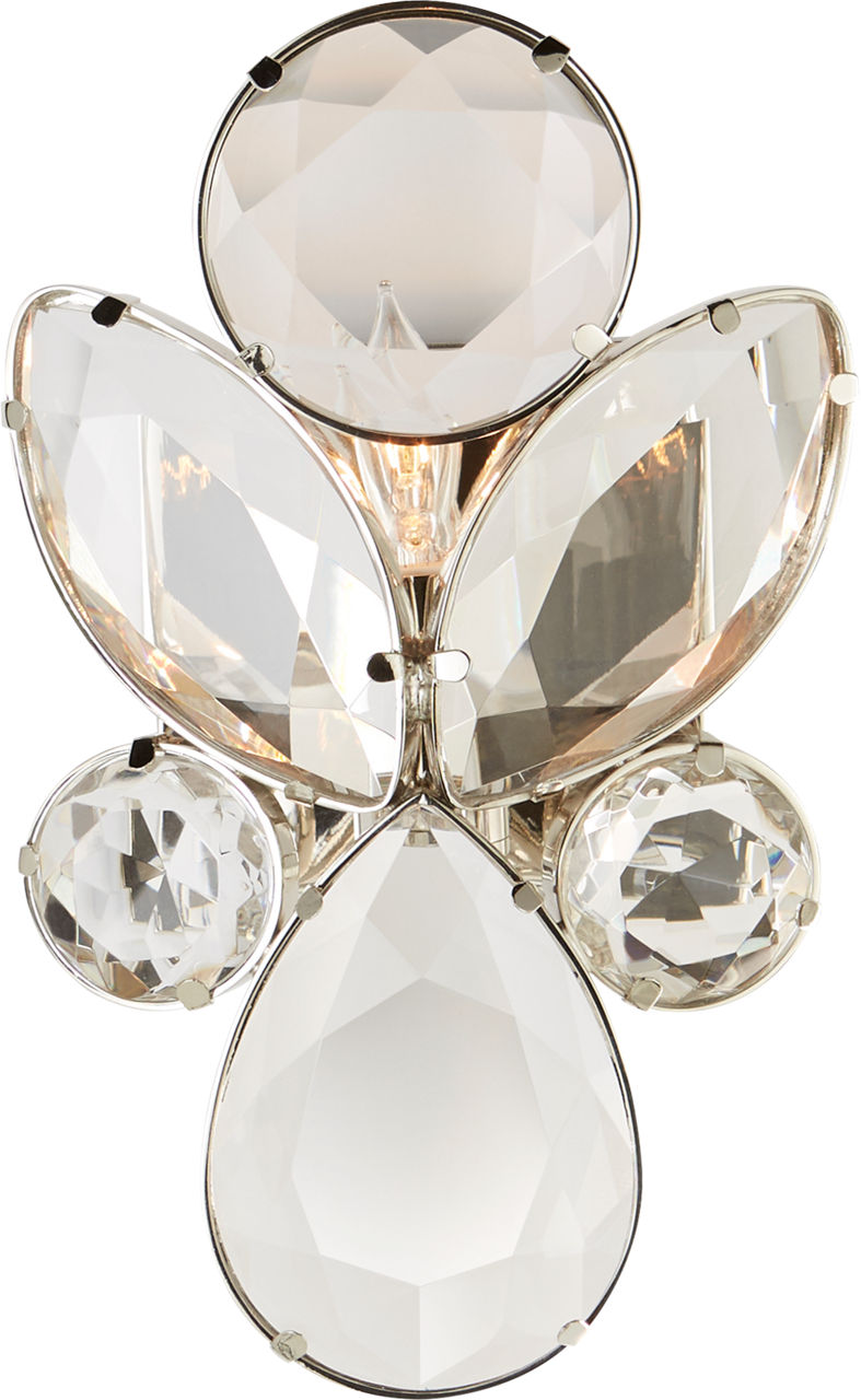 Lloyd Small Jeweled Sconce | Nickel | Clear Crystal