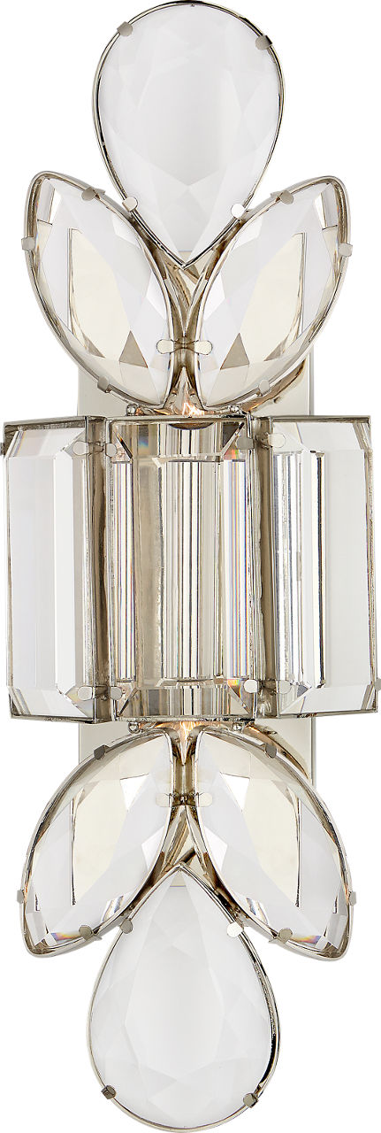 Lloyd Large Jeweled Sconce | Nickel | Clear Crystal