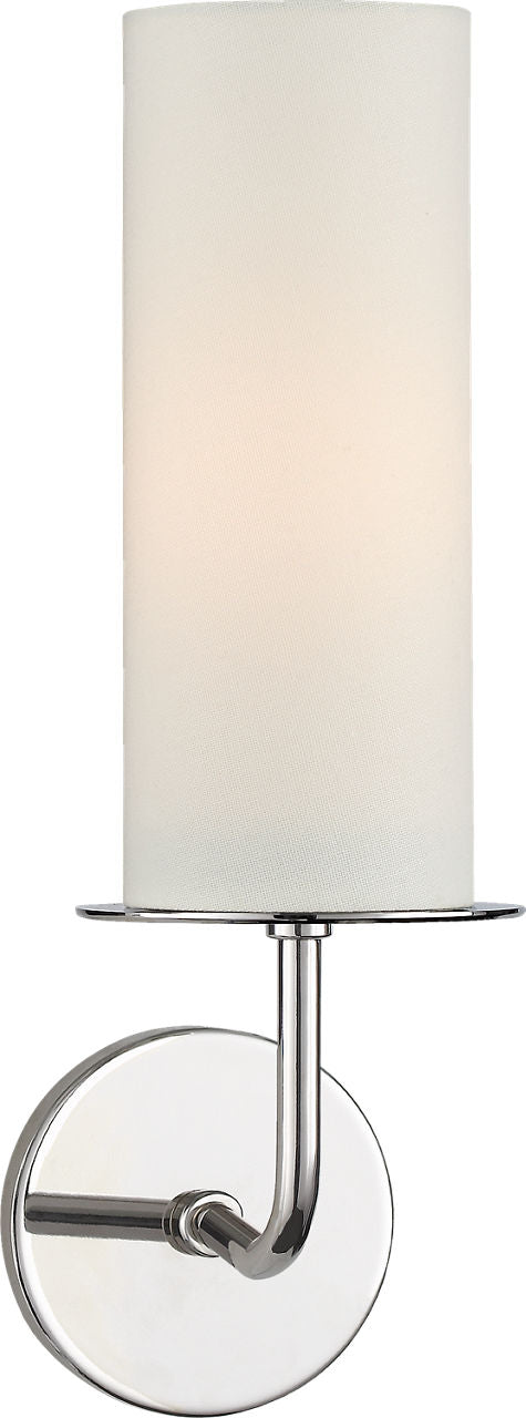 Larabee Single Sconce | Polished Nickel | Cream Linen Shade