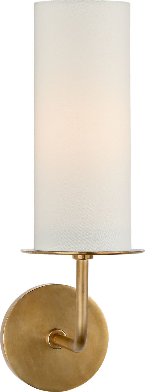 Larabee Single Sconce | Soft Brass | Cream Linen Shade