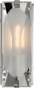 Castle Peak Small Bath Sconce | Polished Nickel | Etched Clear Glass