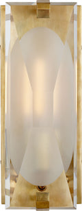 Castle Peak Small Bath Sconce | Soft Brass | Etched Clear Glass