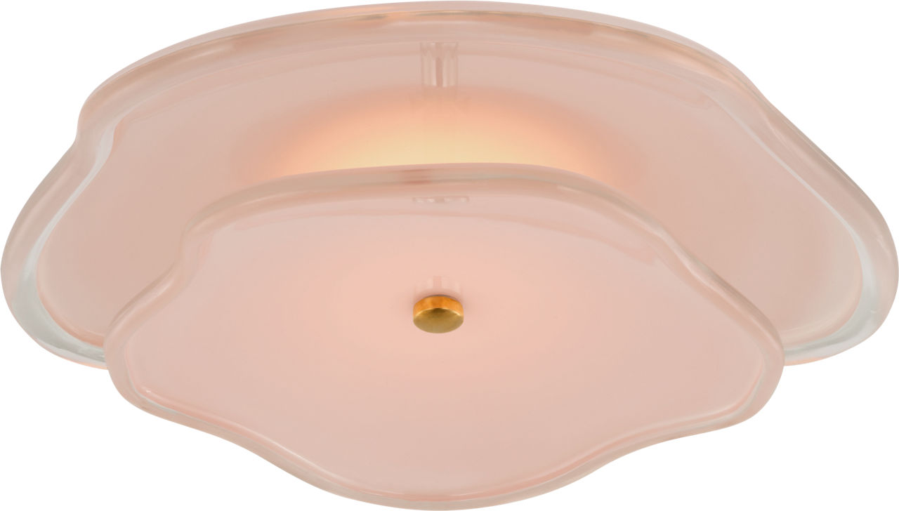 Leighton 14" Layered Flush Mount | Soft Brass | Blush Tinted Glass