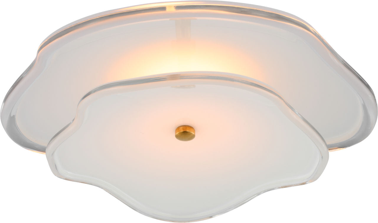 Leighton 14" Layered Flush Mount | Soft Brass | Cream Tinted Glass