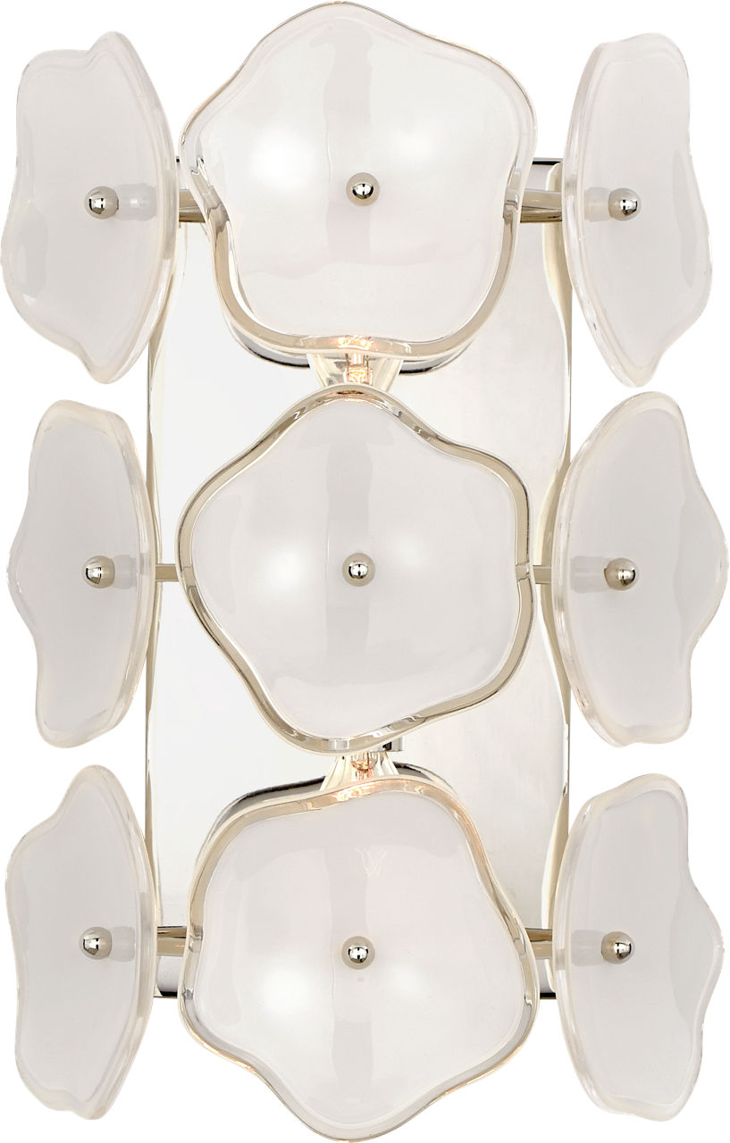 Leighton Small Sconce | Polished Nickel | Cream Tinted Glass
