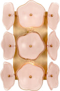 Leighton Small Sconce | Soft Brass | Blush Tinted Glass